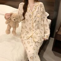 {Có Sẵn} Đồ Ngủ Nữ BD16 Vàng Bộ Ngủ Nữ Họa Tiết Đáng Yêu Nhẹ Nhàng Tiểu Thư, Đồ Bộ Nữ Mặc Nhà ,Set Mặc Nhà Dễ Thương