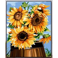 【CÓ SẴN + FREESHIP】🚩 Tranh Tô Màu Số Hóa tô theo số 🚩 Loại 1 🚩 Đã căng khung DIY 40x50cm - Thùng hoa hướng dương