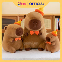 [CÓ SẴN] Gấu Bông GOMI Mềm Mại Capybara Đội Mũ Happy