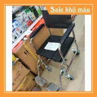 (có sẵn) Ghế bô cho người già, ghế bô vệ sinh Lucass GX-900, có đệm da, bánh xe di chuyển, chỗ để chân hàng cao cấp