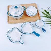 [Có sẵn] [Giá hủy diệt] Bộ Bát Sứ Ăn Dặm Kiểu Nhật Họa Tiết Dễ Thương [Dahamart - Siêu Thị Ăn Dặm]
