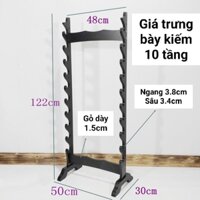 (Có sẵn) Giá trưng bày kiếm Nhật loại 10 tầng, giá đỡ 10 cây kiếm cực kỳ chắc chắn