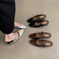 CÓ SẴN - Giày búp bê hở gót mùa hè MOLY SHOES Giày mũi nhọn quai cài nữ cao 3p giày búp bê phong cách marry jane giày nữ