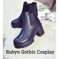 [Có Sẵn] 🍁 Giày chelsea boot cổ đế cao 8,5cm cosplay ( Rubyn Gothic Cosplay ) . new new new . 2020 K . *