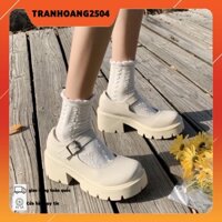 CÓ SẴN - Giày Oxford (from rộng 1 size) Cao Gót Mũi Tròn Thời Trang Thanh Lịch Cho Nữ ảnhthật shop chụp cuối nha mã T55
