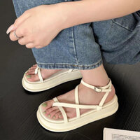 CÓ SẴN GIày Sandal Nữ Xỏ Ngón Kẹp Quai Mảnh Ngang Đế Bằng Dày Cao hot trend mới đơn giản đi chơi đi biển xinh đẹp