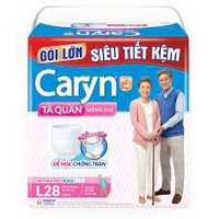 CÓ SẴN - (HCM-NOWSHIP) Tã quần Caryn size L gói 28 miếng siêu tiết kiệm