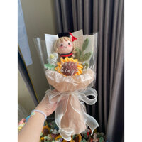 [có sẵn hoả tốc HCM] bó hoa len tốt nghiệp mix búp bê nữ, nam/ bó hoa handmade tặng tốt nghiệp