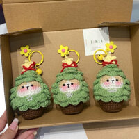 [có sẵn hỏa tốc HCM] móc khoá cây thông mèo, cây thông noel mèo bằng len làm quà tặng giáng sinh