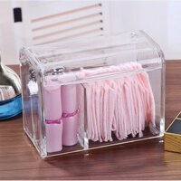 (CÓ SẴN) Hộp đựng bông tẩy trang nắp liền cong HDB01