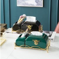 (Có sẵn ) hộp đựng giấy gốm sứ hình đầu hươu cao cấp