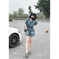 (Có sẵn) Jumpsuit jean kèm belt