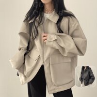[CÓ SẴN] K28|Áo khoác da PU hàn quốc 2 khóa dây kéo cá tính cho gd_order