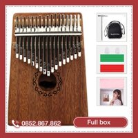 [CÓ SẴN] Kalimba 17 phím âm chuẩn, đầy đủ búa chỉnh âm, bao đựng đàn, stick dán màu