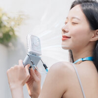 (Có sẵn) kipas Portable Power bank USB mini fan Phiên bản nâng cấp Màn hình kỹ thuật số Quạt cổ Destop quạt kipas mini