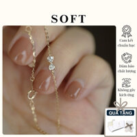 [Có Sẵn] Lắc Tay Bạc S925 Mạ Vàng Mặt Nơ Lấp Lánh-SOFT