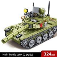 (CÓ SẴN) Lắp ghép Mô hình Tank  Army Sembo 105514 xe tank  Main Battle Tank 2 dolls 85 chiến đấu chủ lực
