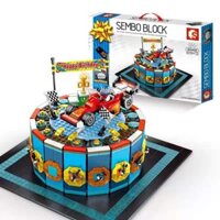 (CÓ SẴN) Lắp ghép Mô hình  sembo 601402 mô hình bánh chúc mừng sinh nhật cho bé trai BIRTHDAY CAKE