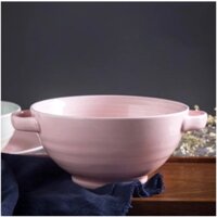 [Có sẵn] [LẺ] Bát/Tô/Thố sứ 2 quai Amanda tông hồng đáng yêu, hiện đại