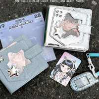 [CÓ SẴN] MINIBINDER GIGNAC BÌA VẢI JEAN DA BÓNG BẠC NÚT NAM CHÂM LƯU TRỮ ẢNH - Cáo nuôi rái Cá