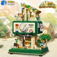 (CÓ SẴN) Mô Hình Lắp Ráp Tiệm Cà Phê Gấu Chữa Lành ZHEGAO 613018 (1057pcs) - Cure Bear Coffee Shop