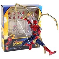 (Có Sẵn) Mô Hình MAFEX Bootleg Người Nhện Iron Spider Man No 081 Marvel Avenger Bằng PVC 1/12 Cử Động Được