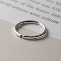 [Có sẵn] Nhẫn bạc trơn đơn giản hình mặt cười, nhẫn trơn hình trái tim basic bạc 925 Blackmeo