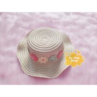 [Có sẵn] Nón rơm viền hoa cho doll 20cm