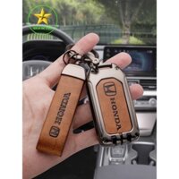 [CÓ SẴN] - Ốp kim loại bọc chìa khóa xe hơi ô tô Honda Civic City CRV HRV Brio Jazz - Bao da kim loại bọc chìa khoá Hon