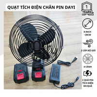 [CÓ SẴN] Quạt tích điện chân pin Dayi, kích thước 8 inch, với 2 quả pin 15 CELL sử dụng liên tục trong 16 giờ
