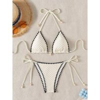[CÓ SẴN] Set Bikini 2 mảnh họa tiết răng cưa phong cách Hàn Quốc 🌸 Áo bơi Áo tắm đi biển 🌺 Freeship 🌞
