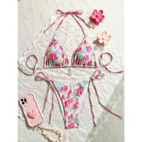 [CÓ SẴN] Set Bikini Hai Mảnh Vintage Họa Tiết Hoa Nhí Có mút lót 🌸 Áo bơi Áo tắm đi biển 🌞 Freeship🌺
