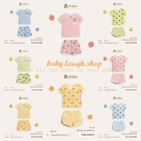 (Có Sẵn SLL Bộ Cộc Phối Viền Embes) Bộ quần áo cộc tay phối khuy Embes cho bé trai bé gái