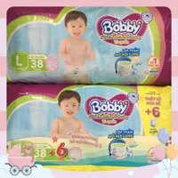 [Có sẵn] Tã-Bỉm quần Bobby size L38, L38+6-mới 38 miếng(cho trẻ 9-13kg)