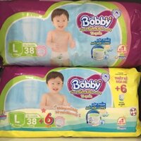 [Có sẵn] Tã-Bỉm quần Bobby size L38, L38+6-mới 38 miếng(cho trẻ 9-13kg)