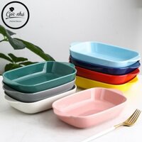 [CÓ SẴN] Thố Nướng Sứ Chữ Nhật Nhiều Màu. Thố Nướng Sứ Chịu Nhiệt Cao Dùng Nướng Bánh Trong Lò Nướng