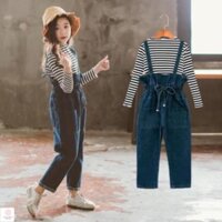 [CÓ SẴN] Thời trang cho bé gái 14 tuổi (size đại)☑️ Set áo thun và quần yếm ☑️ yếm quần cho bé gái 12 tuổi 30kg 35kg 40k