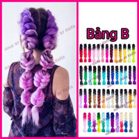 [CÓ SẴN] Tóc Giả Thắt Bím Omber 2 Màu Dài 60cm (Bảng B) Tóc Tết Bím Dreadlock Thời Trang