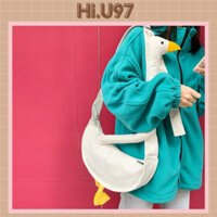 (Có Sẵn) Túi đeo vai canvas tạo hình chú vịt siêu cute -  video tự quay