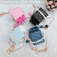 CÓ SẴN - Túi hộp vuông denim chuỗi (2)