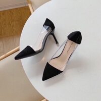 [CÓ SẴN + VIDEO] SANDAL GUỐC CAO GÓT 7 PHÂN GÓT NHỌN MŨI ĐEN SANG CHẢNH