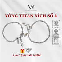 [CÓ SẴN] Vòng tay titan Xích số 4 Khắc tên-  1 đôi tặng nam châm hít (xích số 4) - vòng đôi - vòng cặp - kiềng đôi