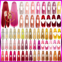 [Có sẵn] wig cơ bản nữ 100cm tóc giả cosplay vàng cam đỏ hồng