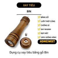 [Có sẵn]Cối Xay Tiêu, Gia Vị Khô Bằng Gỗ 8inch Có Thể Điều Chỉnh Độ Mịn 8721