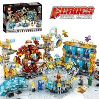 （có sẵn）đồ chơi lắp ráp mô hình Marvel Super Heroes steel mecha 76028 phòng chứa giáp nâng cấp Hulkbuster