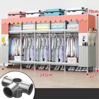 【có sẵn】Tủ quần áo tủ vải đựng quần áo tủ quần áo sắt Khung thép không gỉ tủ treo quần áo vải