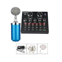 (CÓ SHIP HỎA TỐC) BỘ THU ÂM HÁT KARAOKE: SOUND CARD ÂM THANH V8 + MICRO BM8000