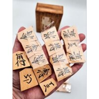 Cờ SHOGI tiêu chuẩn, số 38, gỗ, nội địa Nhật, hộp cũ, độ mới cao còn seal, hộp gỗ Paulownia