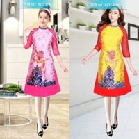 Có size 2XL AD1409 A Set Áo Dài Cách Tân GẤM cổ trụ tay ren