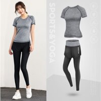 [Có Size Lớn 73kg] Set đồ thể thao tập Gym Yoga nữ 💖 𝑭𝑹𝑬𝑬𝑺𝑯𝑰𝑷 💖 bộ áo thun quần legging 2 lớp năng động